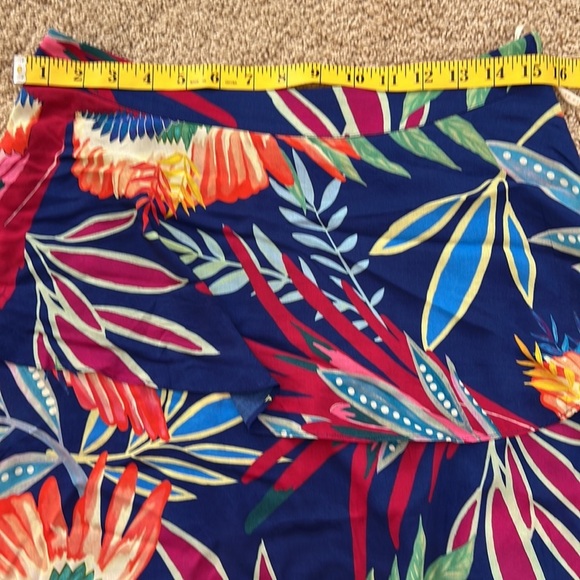 FARM RIO size M tropical leaf print layered skirt - Picture 9 of 10